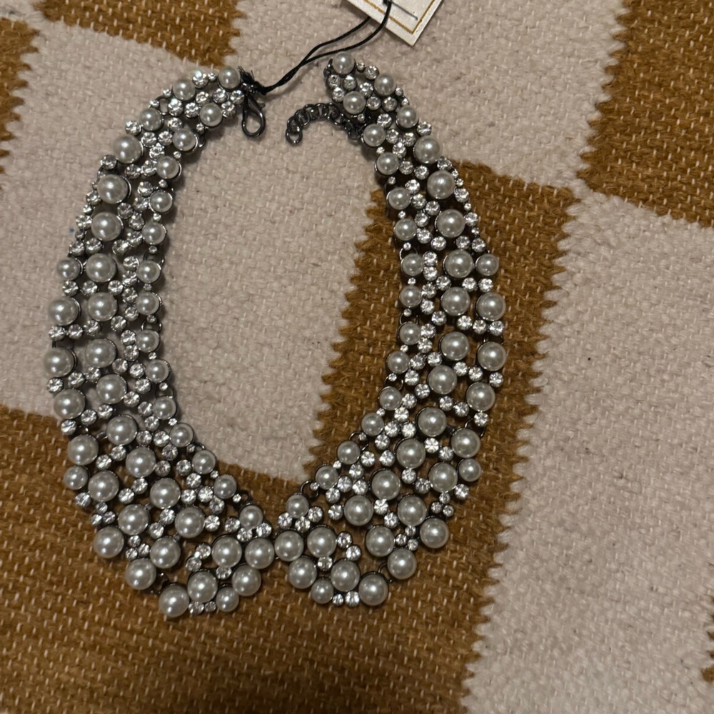 Eye Candy Pearl and Rhinestone Necklace
